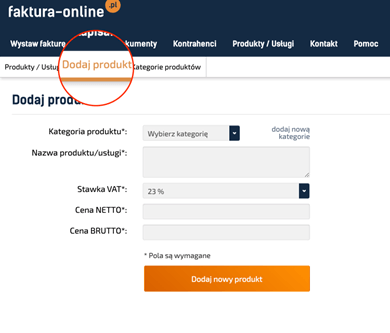 Jak dodać produkt do bazy