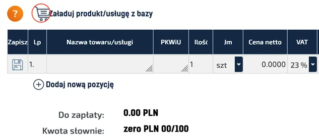 Jak wykorzystać listę produktów przy wystawieniu faktur?
