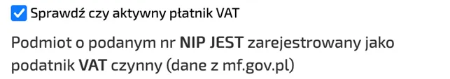 Sprawdź czy aktywny płatnik Vat?