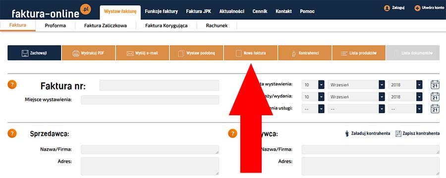 Wyczyszczenie formularza tworzenia dokumentu