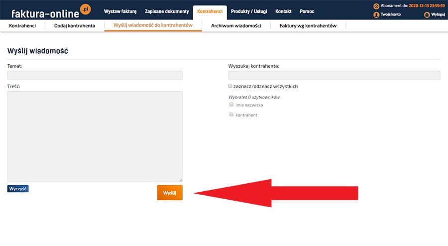 Wysyłka e-maili do klientów