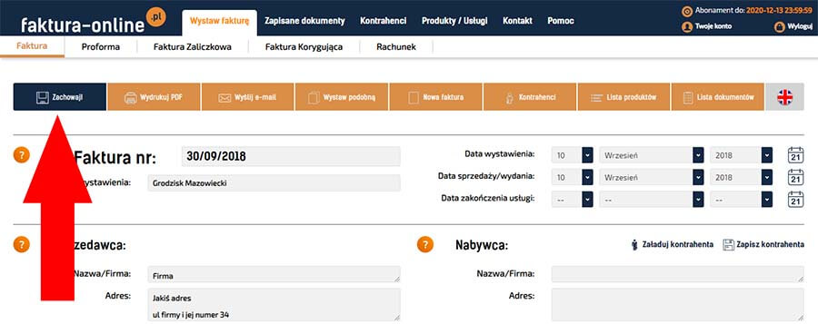 Dodawanie do bazy dokumentu